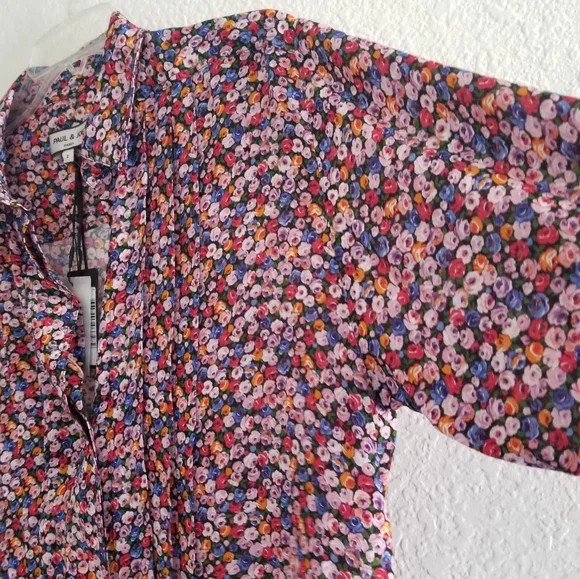 Paul & Joe Floral Button Down Shirt Size M Medium Multicolor Red Pink Bl… - Picture 8 of 9